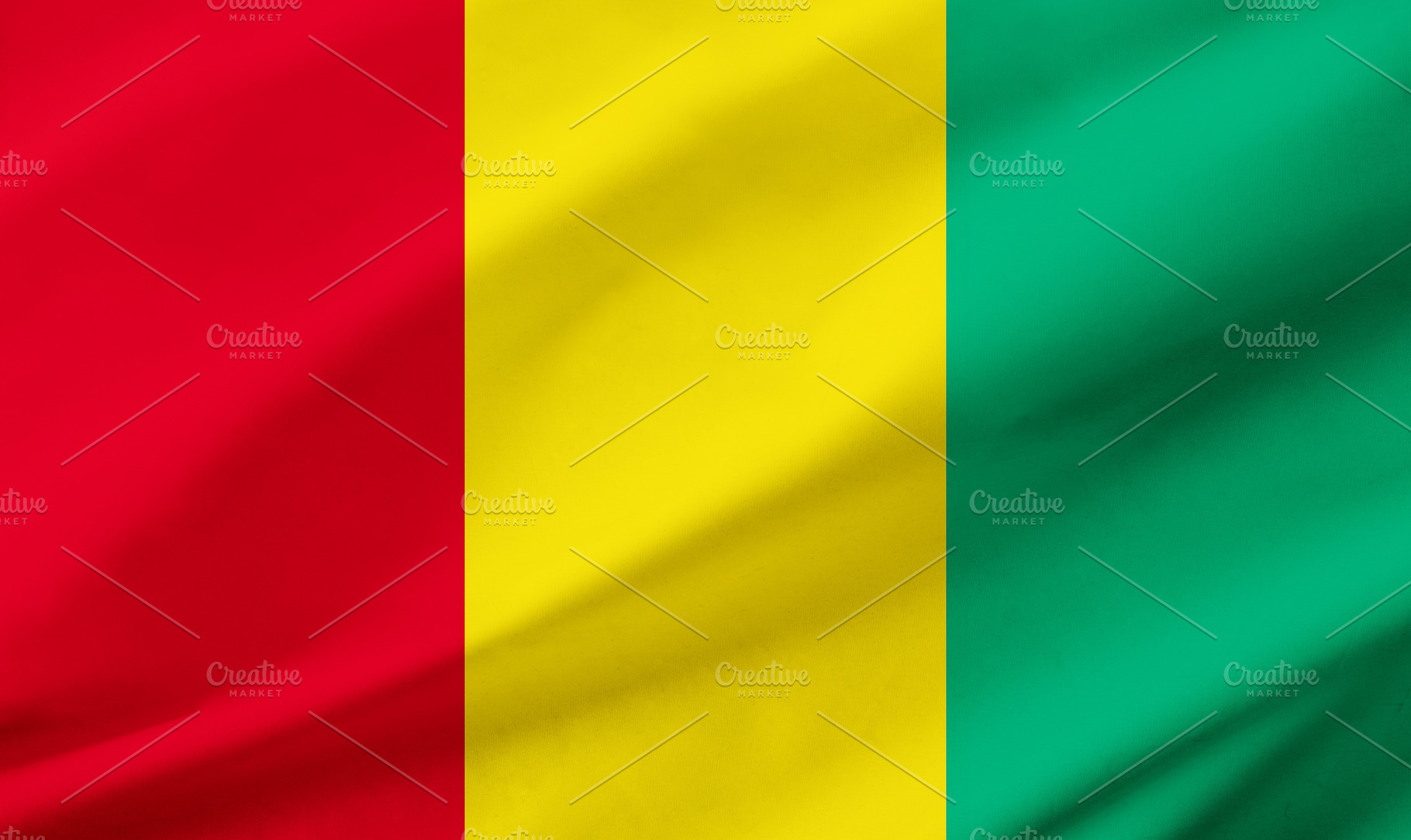 Guinea flag background with waving fabric texture, a Holiday Photo by Davizro's Market