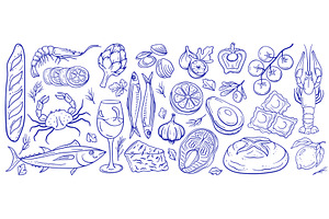 Mediterranean fish tuna and food, a Food Illustration by winwin.art
