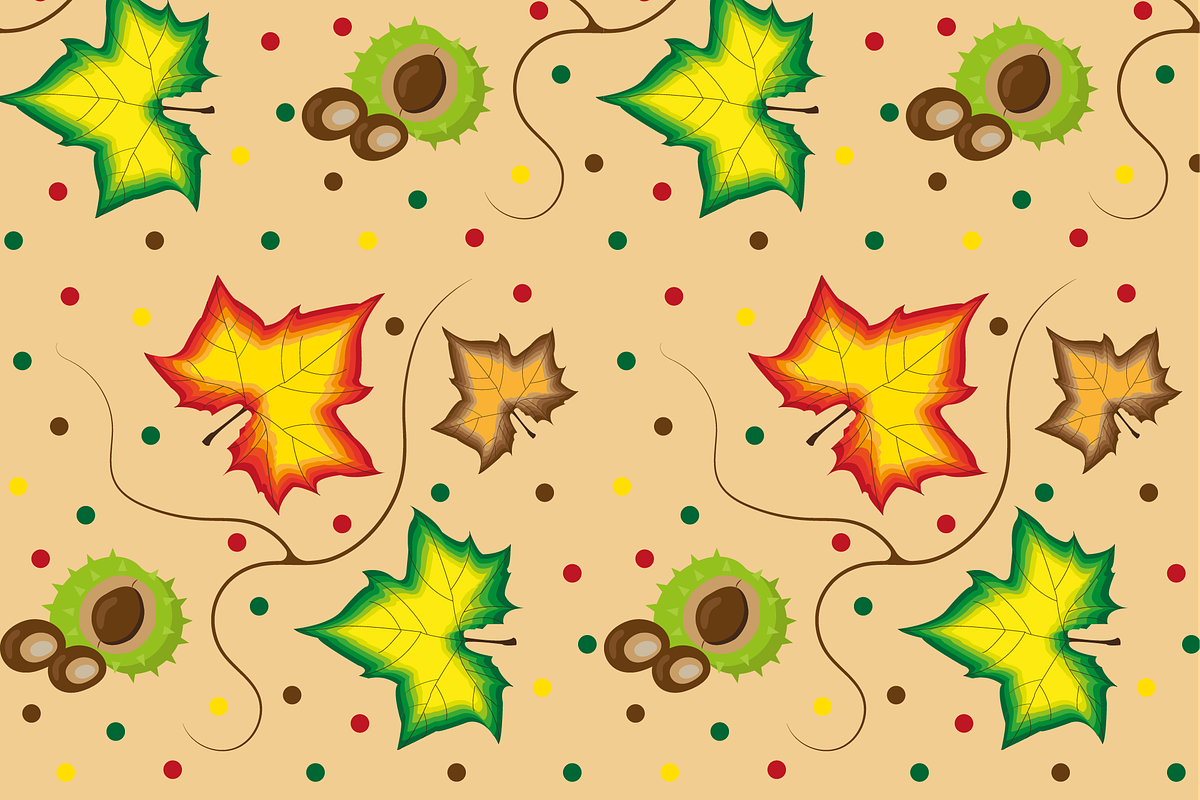 Autumn leaves Seamless pattern, a Texture Illustration by JYa_Design