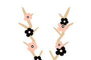Pink and Black Florals, an Object Graphic by Maybe Sparrow Designs (Thumbnail 2 of 2)