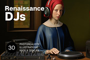 Renaissance DJs. 30 images, a Person Illustration by Handmadefont (Thumbnail 1 of 10)