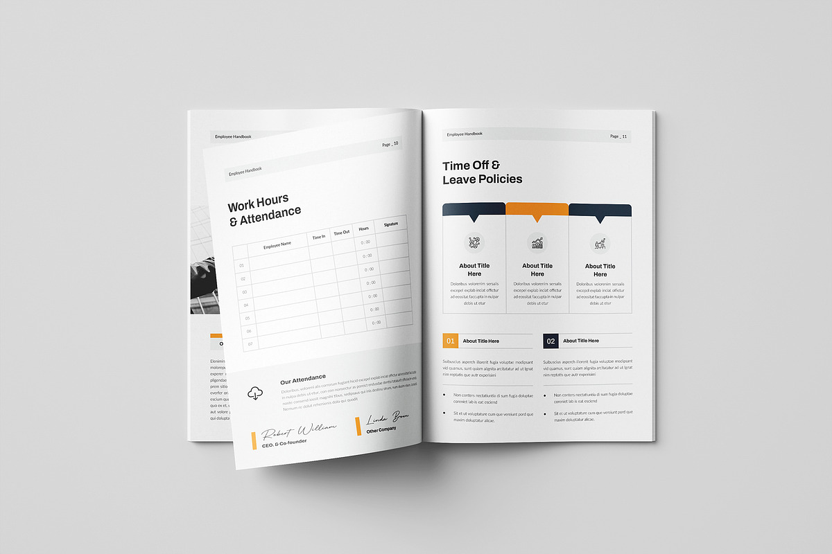 HR Employee Handbook Template, a Brochure Template by Spark_Creative (Photo 6 of 12)