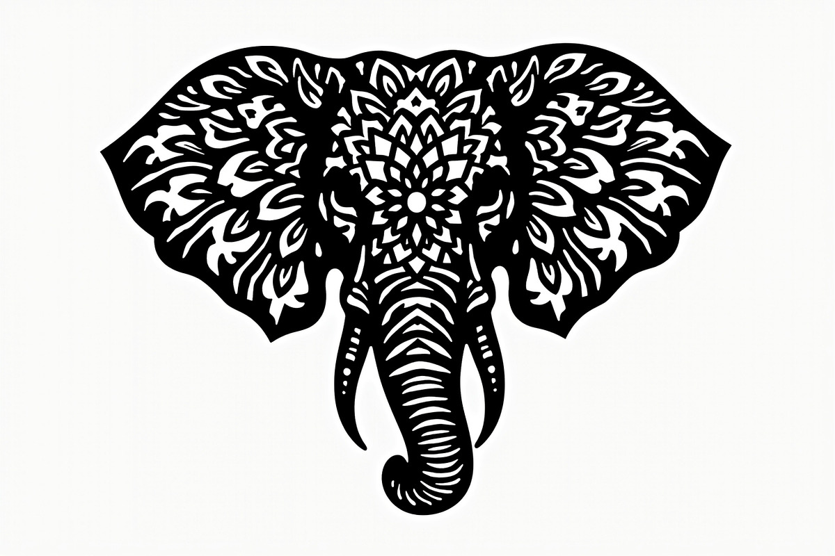 Elephant Silhouette with Ornamental, an Illustration by Amazin_art (Photo 16 of 16)