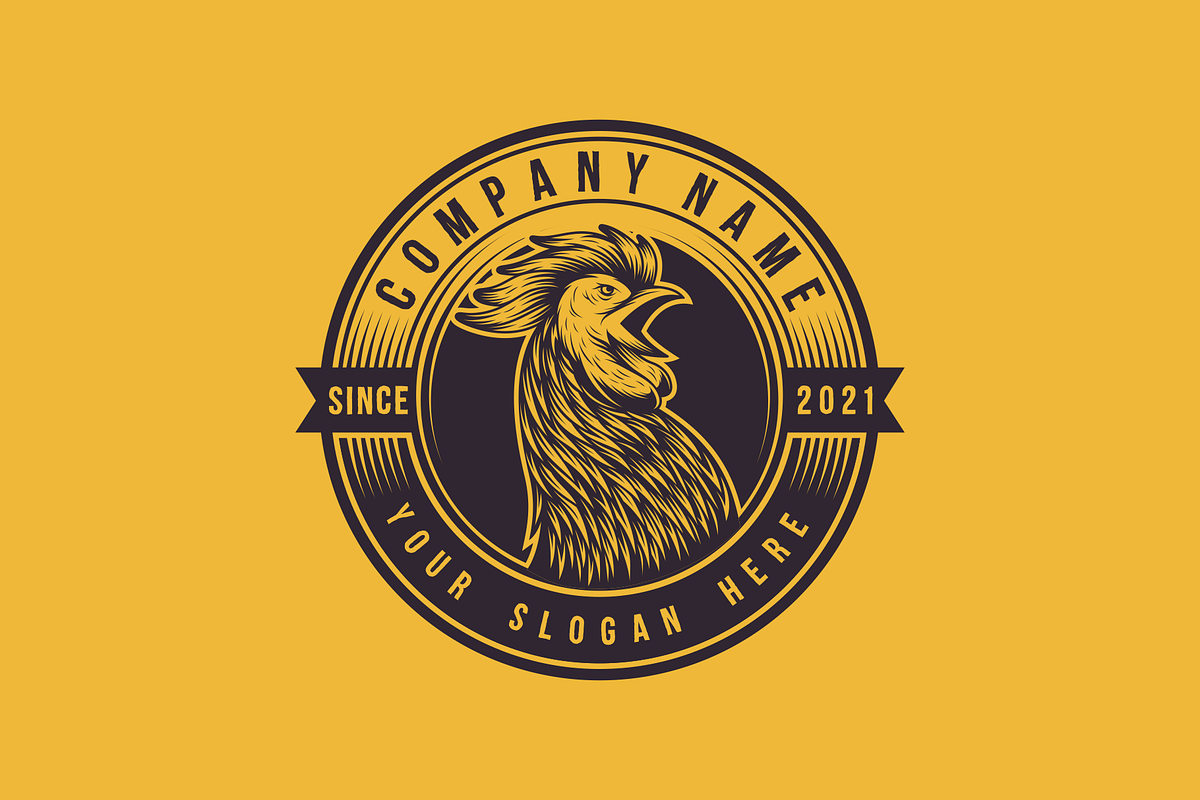 Rooster logo template, a Branding & Logo Template by TFamz