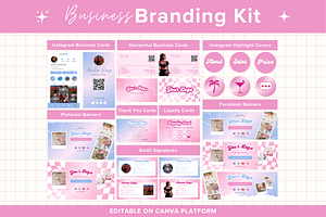 Pink Canva Branding Kit, a Branding & Logo Template by GlamWebDesigns