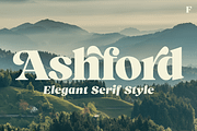 Ashford Stylish Serif, a Serif Font by Fenotype (Thumbnail 1 of 11)