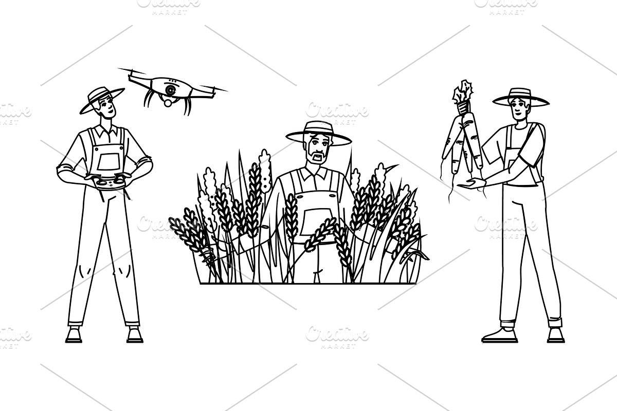 agriculture male farmer vector, a Person Illustration by pikepicture