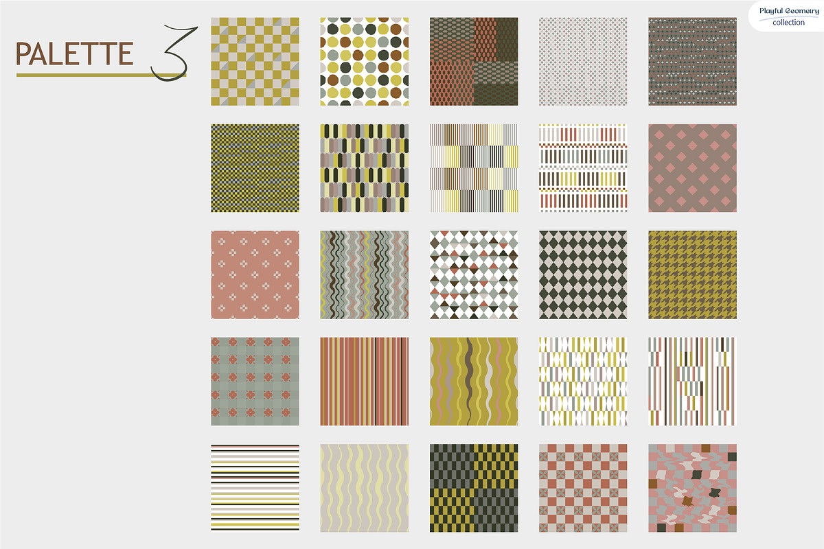 Playful Geometry - Pattern Bundle, a Pattern Graphic by InaCorart (Photo 7 of 17)