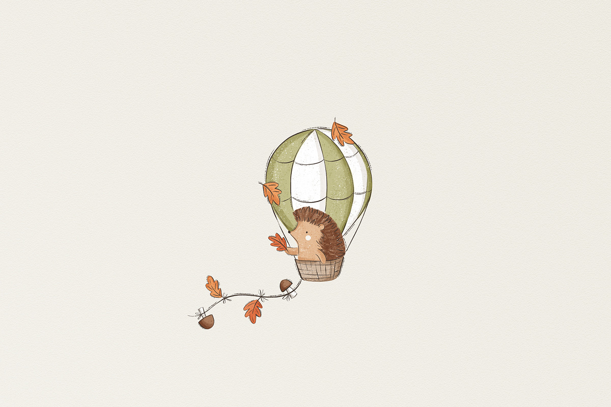 Hedgehog and air balloon, a Pattern Graphic by Olena Kuznietsova (Photo 10 of 10)