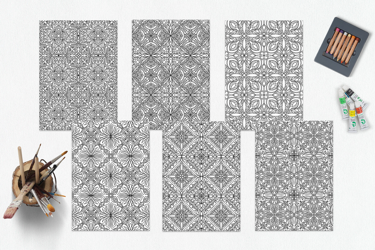 Patterns for coloring PDF,JPG vol-10, a Brochure Template by dnapslvsk (Photo 6 of 6)