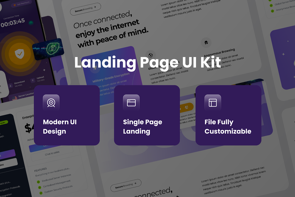 Cyber Swift Ink - VPN Landing Page, a Landing Page Template by SquidPixey (Photo 3 of 5)