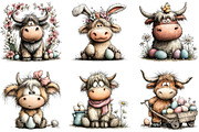 Whimsical Easter Highland Cow Clipar, an Illustration by Sublimation Artist (Thumbnail 6 of 6)