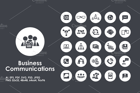 Business Communication Simple Icons