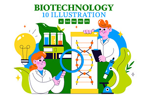 10 Biotechnology Illustration, a Technology Illustration by denayunebgt