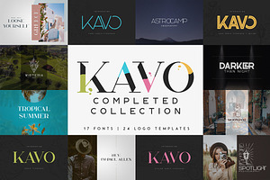 Kavo Font Bundle 17in1 + 24 logos, a Serif Font by VP Fonts