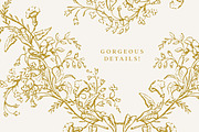 Gold Chinoiserie Floral Clipart Pack, a Decorative Illustration by Century Library (Thumbnail 11 of 11)