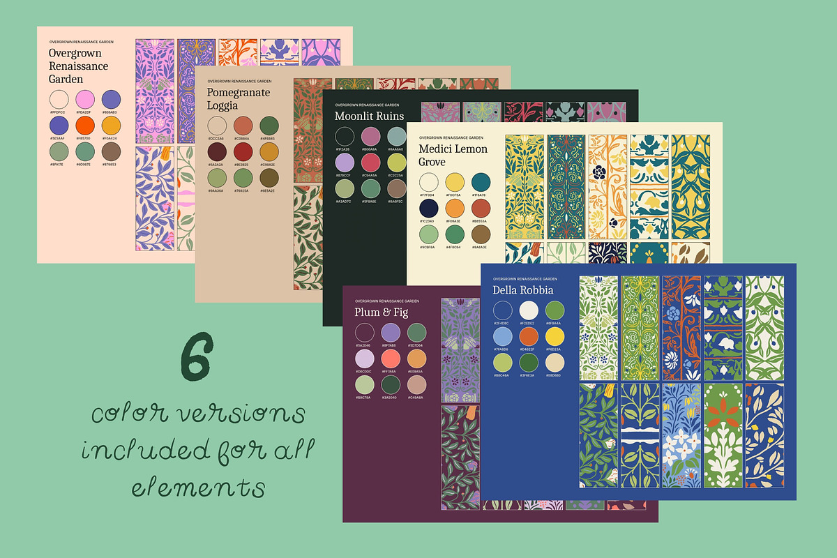 Renaissance Garden Patterns & Fonts, a Pattern Graphic by Liz Kohler Brown (Photo 8 of 16)