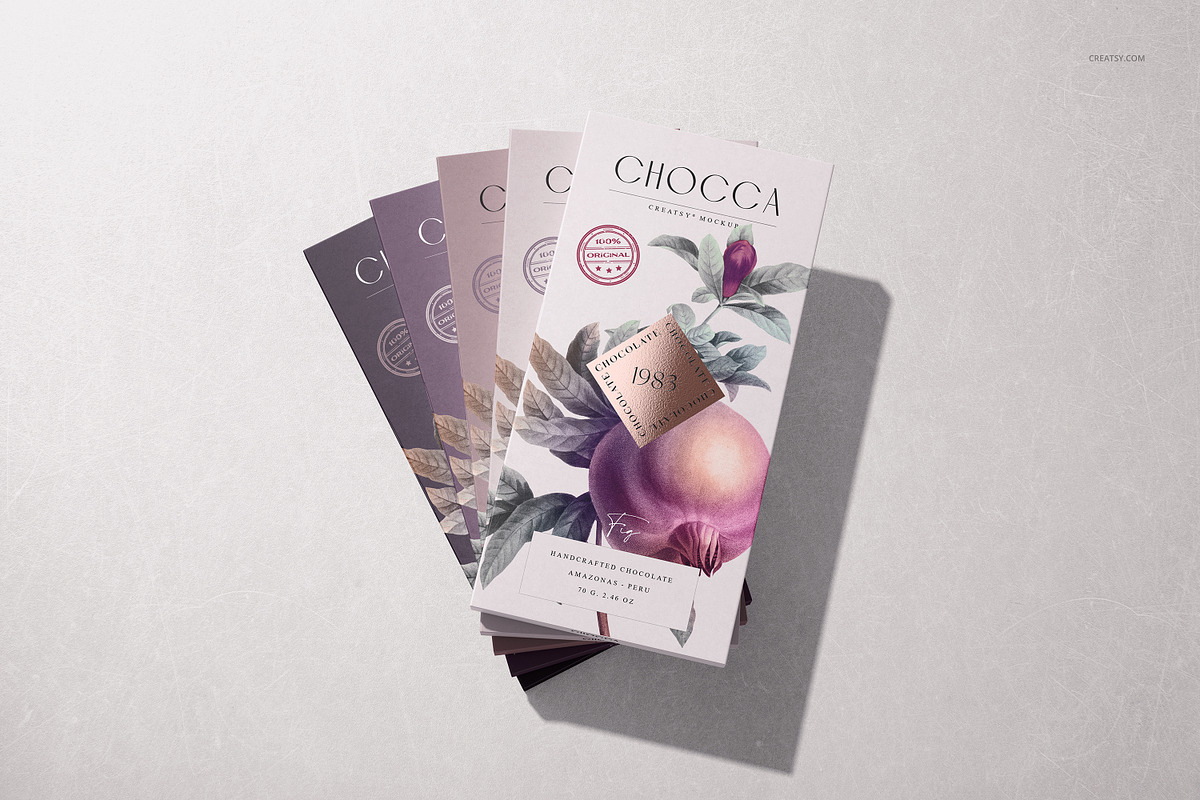 Chocolate Bar Packaging Mockup v.2, a Packaging Mockup by creatsy5 (Photo 7 of 13)