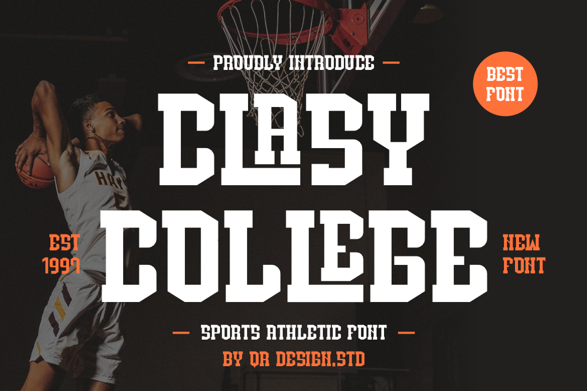 Clasy College - Sports Font, a Serif Font by QR Design Studio (Photo 1 of 7)