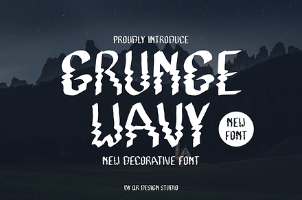 Grunge Wavy Font, a Blackletter Font by QR Design Studio