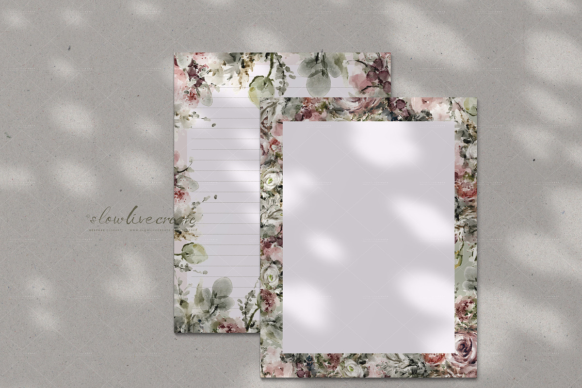 Floral Notepad Template | 33 Designs, a Stationery Template by slowlivecreate (Photo 13 of 15)
