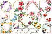 Garden Flower Frames Gold Watercolor, an Illustration by Sublimation Artist (Thumbnail 1 of 6)