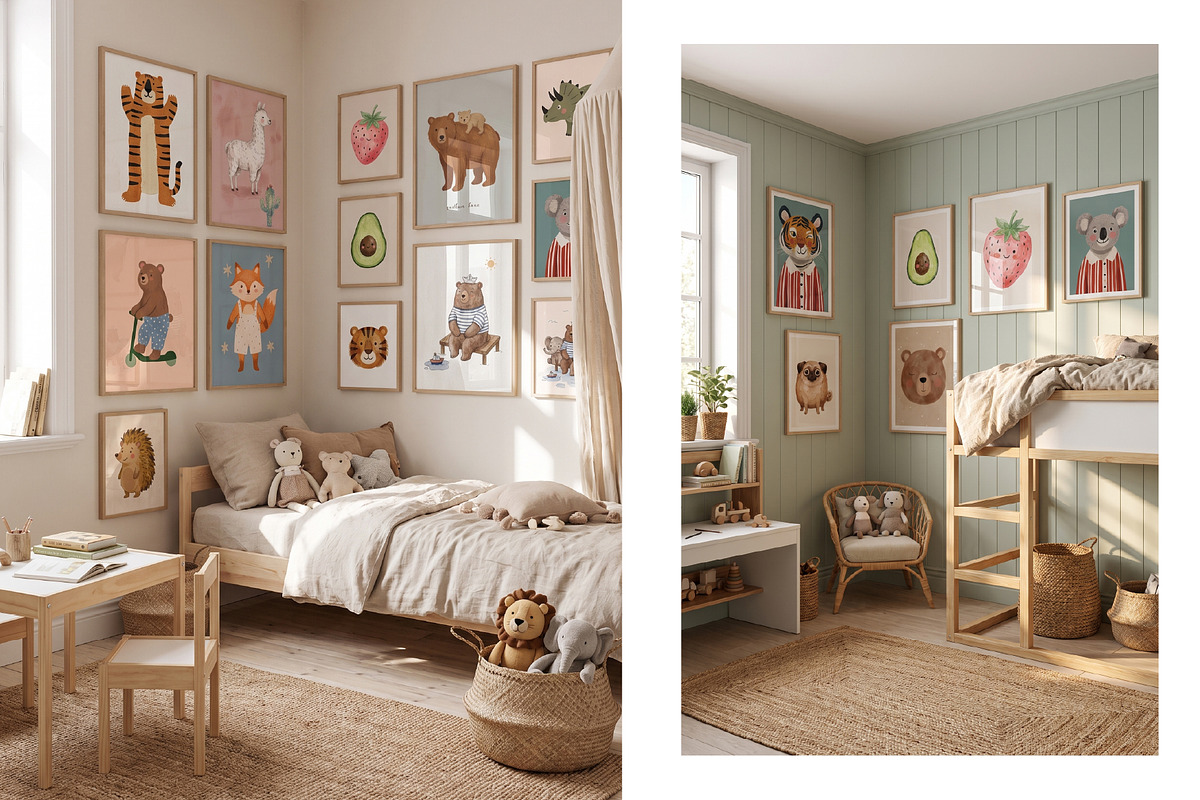 Kids Art Prints 100 Bundle, a Background Graphic by Tomasz Ganclerz (Photo 5 of 8)