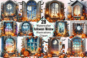 Halloween Window Sublimation Clipart