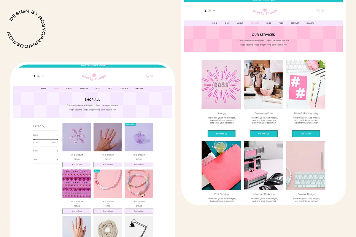 Wix Website Template - Pretty Things, a Wix Template by The Pixel Palace (Photo 4 of 9)