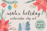 Winter Holiday Art (50% OFF), a Seasonal Illustration by Kellie Jayne Studio (Thumbnail 1 of 8)