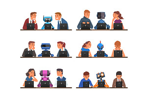 Man and Woman Employee Competing, a Person Illustration by TopVectors