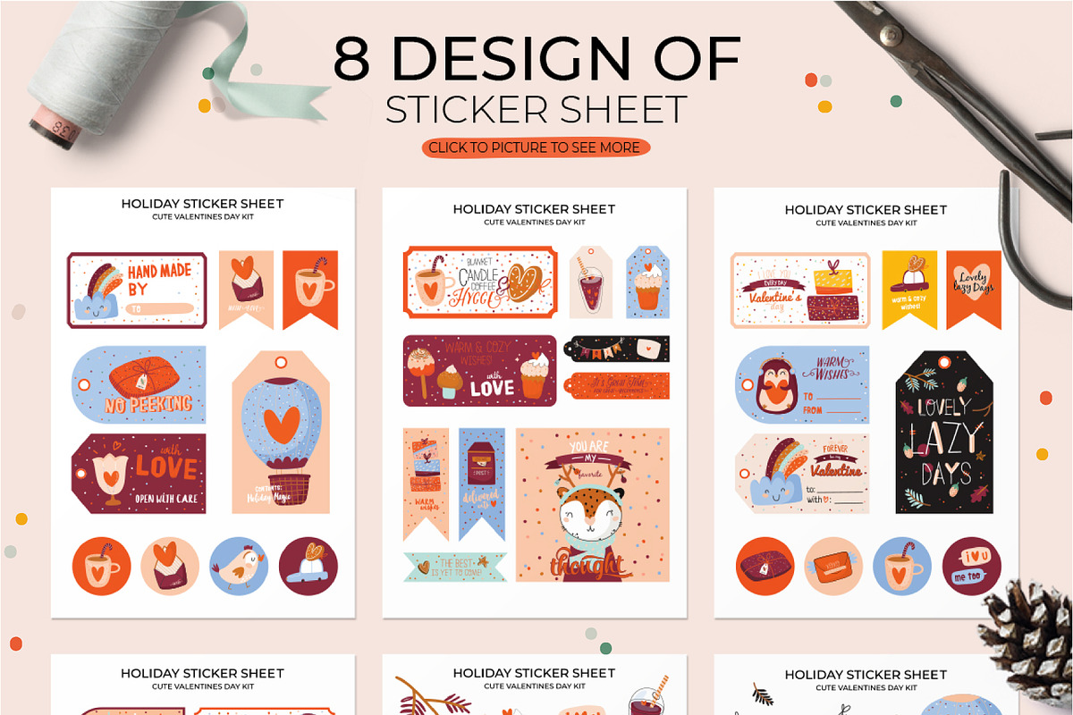 Valentines decorations PART 2, a Stationery Template by Ruslana Lubenets (Photo 2 of 7)