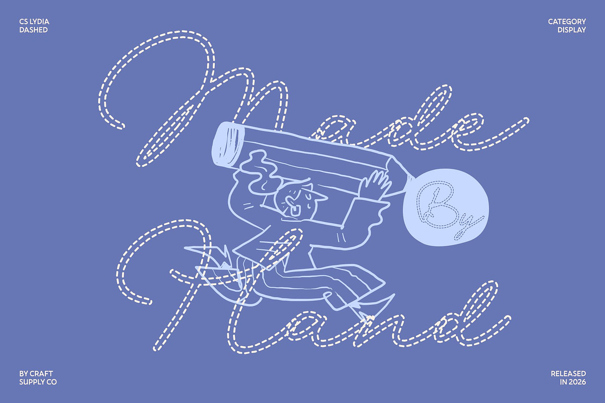 CS Lydia Dashed, a Script Font by Craft Supply Co. (Photo 2 of 8)