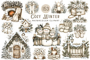 Cozy Winter Watercolor Clipart, a Seasonal Illustration by Nicolle's Colorful Art (Thumbnail 1 of 8)