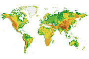 2x Physical World Maps, an Education Illustration by asantosg (Thumbnail 8 of 14)