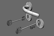 HANDLES SET with key, a Furniture 3D Model by www.3factory.it (Thumbnail 3 of 5)