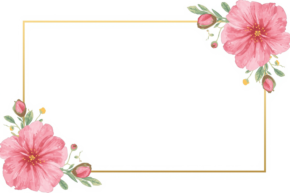 Pink Floral Watercolor Frames, an Illustration by Amazin_art (Photo 8 of 11)