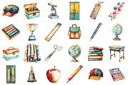 Distressed Back to School Clipart, a Seasonal Illustration by designcity5 (Thumbnail 2 of 5)
