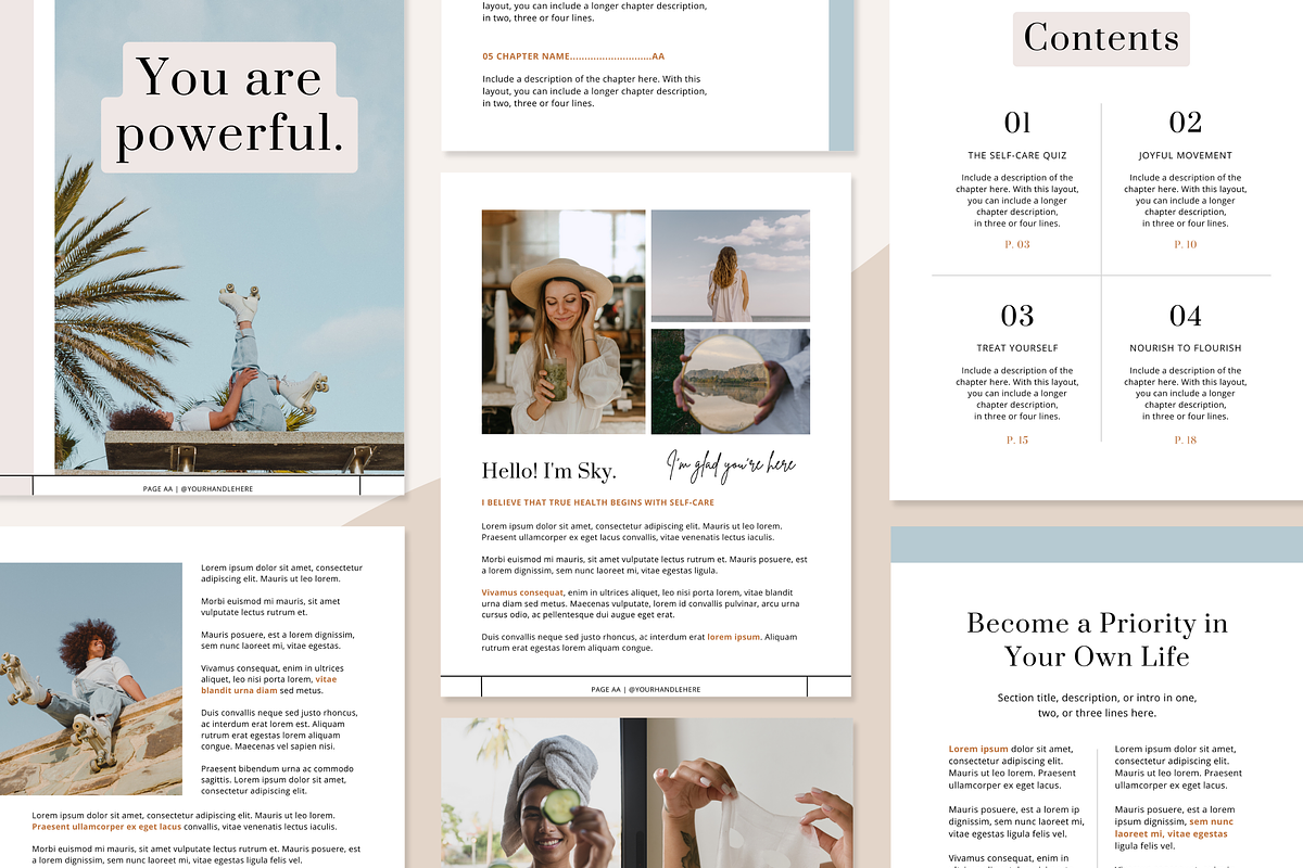 SKY | Canva Self-Care Workbook, a Magazine Template by Erin Cassidy (Photo 8 of 10)