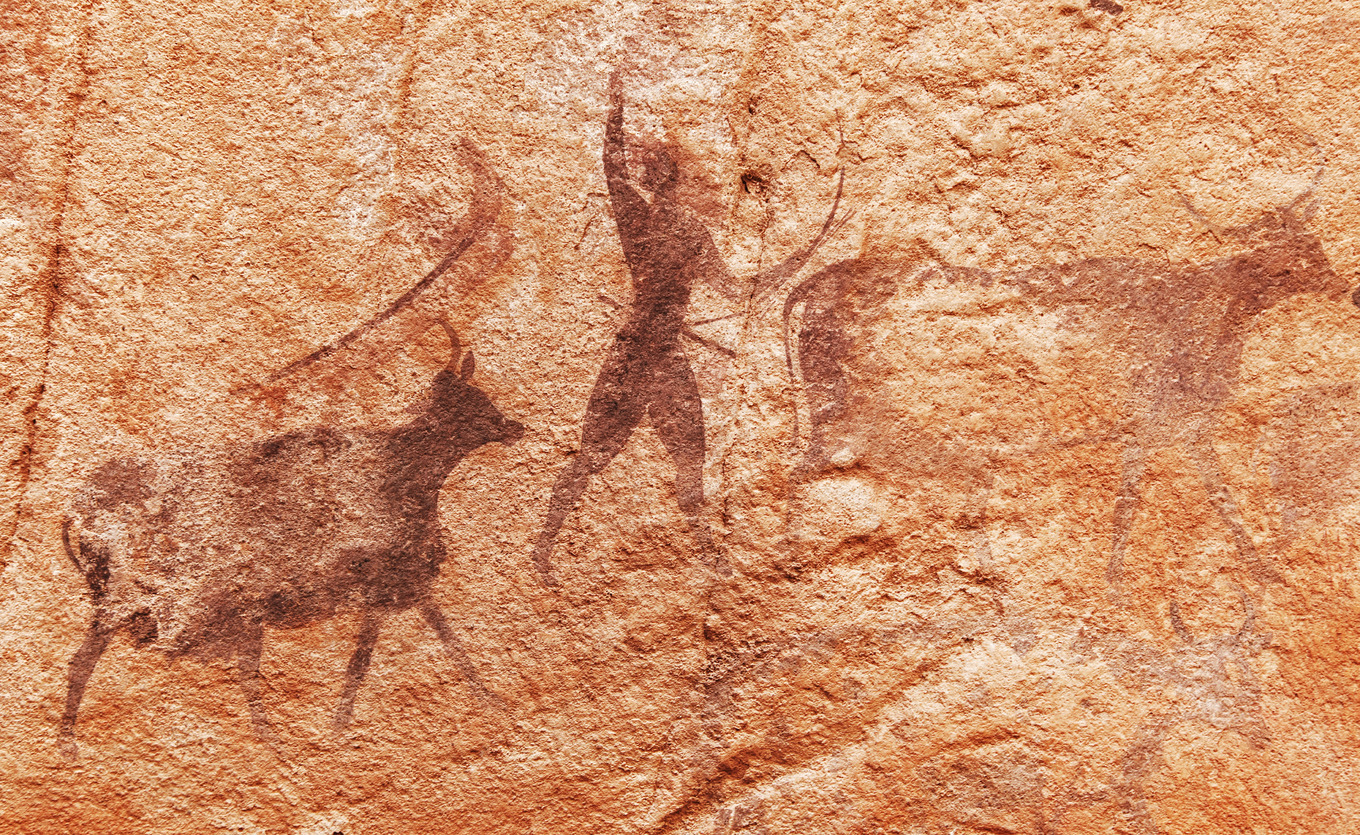 Rock Paintings Of Tassili N Ajjer Containing Old Cow And Art An Arts And Entertainment Photo By