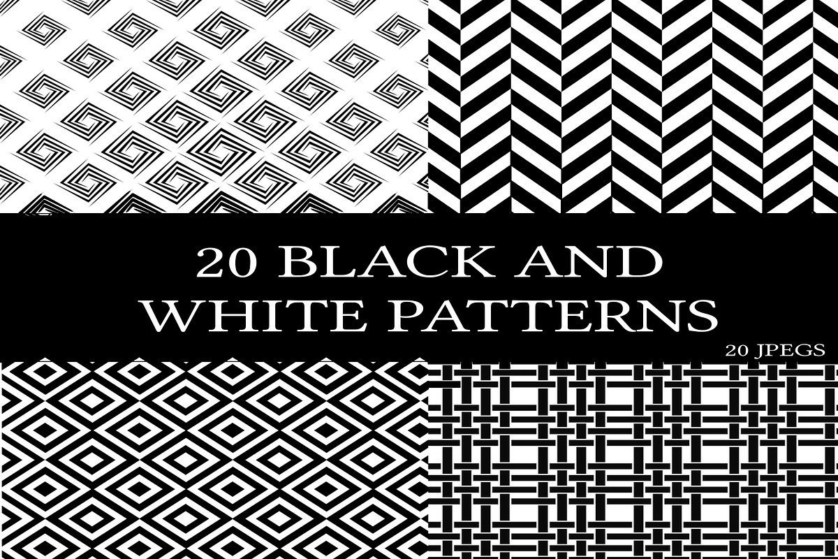 Black And White Patterns, a Pattern Graphic by Ultimate Font Store (Photo 1 of 4)
