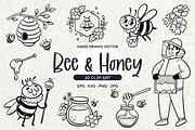 Bee & Honey Clipart Bundle, an Animal Illustration by insemar (Thumbnail 1 of 4)
