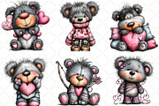 Whimsical Valentine Bear Clipart, an Illustration by Black Bird Studio (Thumbnail 2 of 6)