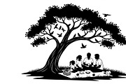 Charming summer picnic family, a Seasonal Illustration by Amazin_art (Thumbnail 23 of 23)