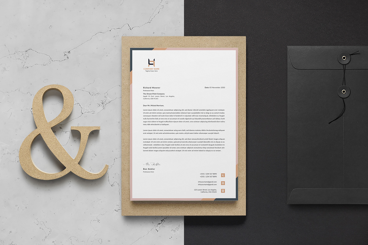 Clean Letterhead Template, a Stationery Template by ResumeDevisers (Photo 6 of 6)