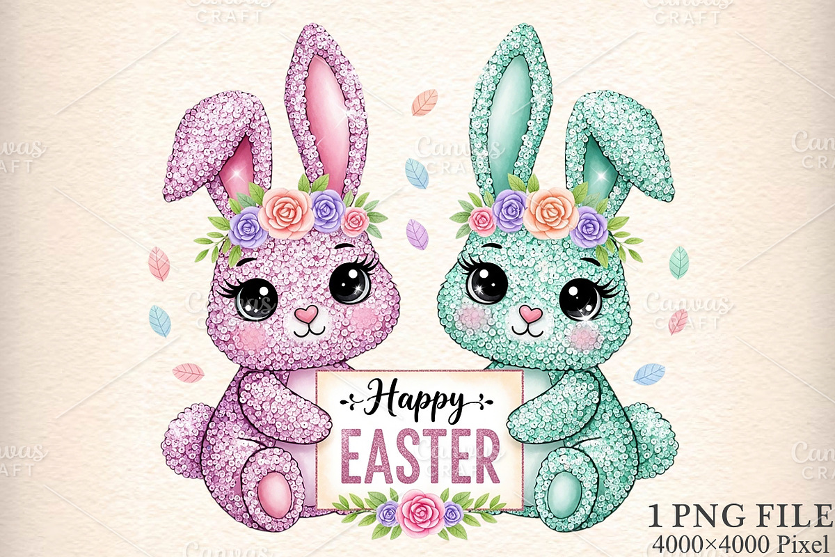 Cute Easter Bunny PNG, an Illustration by Canvas Craft (Photo 1 of 6)