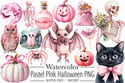 Pastel Pink Halloween PNG Clipart, a Graphic by Libby Wishes (Thumbnail 1 of 6)