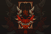 Oni ghost japanese style frame, an Object Graphic by Krizvector Artwork Shop (Thumbnail 1 of 4)