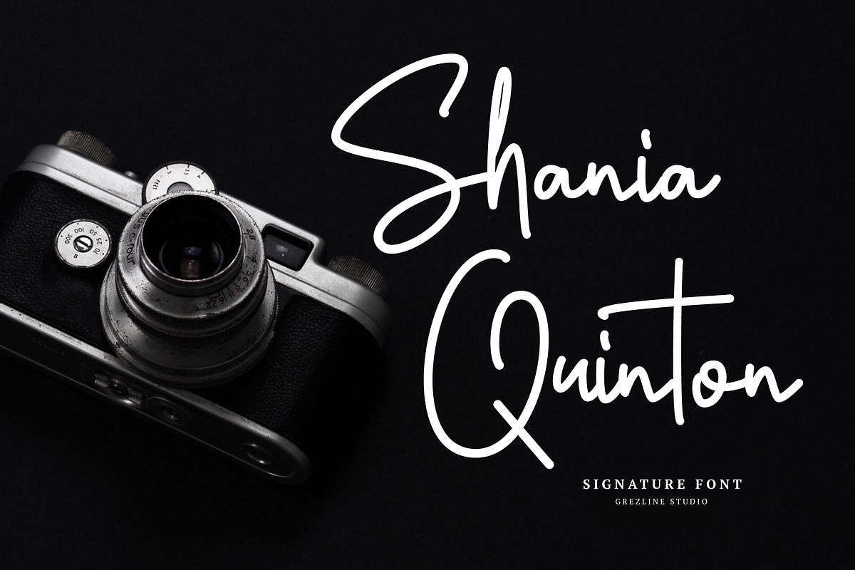 Shania Quinton - Signature Font, a Script Font by Grezline Studio (Photo 1 of 6)