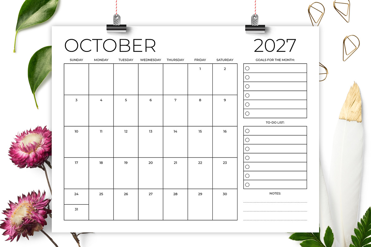 2027 8.5 x 11 Inch Calendar Planner preview 4